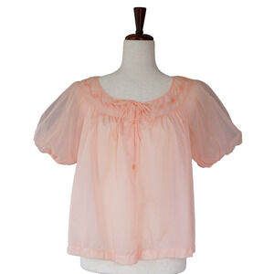 VTG Gotham Lingerie Jacket S Peignoir Nightgown Bed Topper Bridal Coquette Fairy